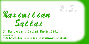 maximilian sallai business card